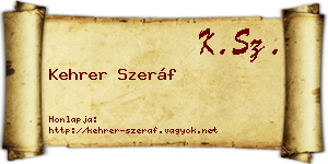 Kehrer Szeráf névjegykártya
