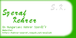 szeraf kehrer business card